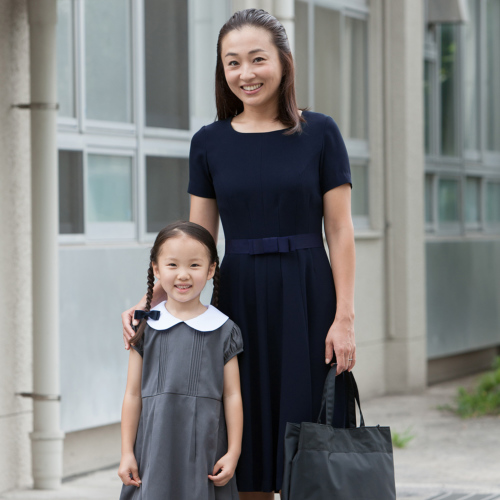 正式 お受験スーツ濃紺 完全日本製 学校訪問・学校説明会用 濃紺 