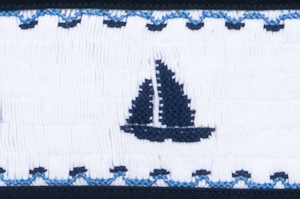 レッスン 手刺繍 スモッキング レッスンバッグ マチつき 紺色 布製