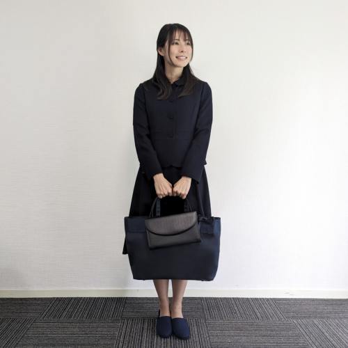A3サイズ対応] 完全日本製 平織 軽量ビッグトート 黒 紺 同色
