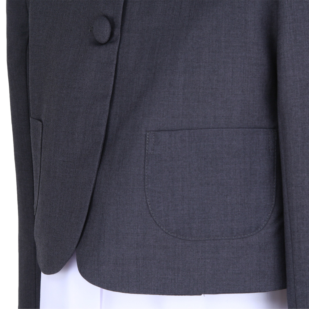 【値下げ】お受験　面接　レッスン　ミルフィーユボレロ　スーツ120 グレー 値下げ】お受験 面接 レッスン ミルフィーユボレロ スーツ120