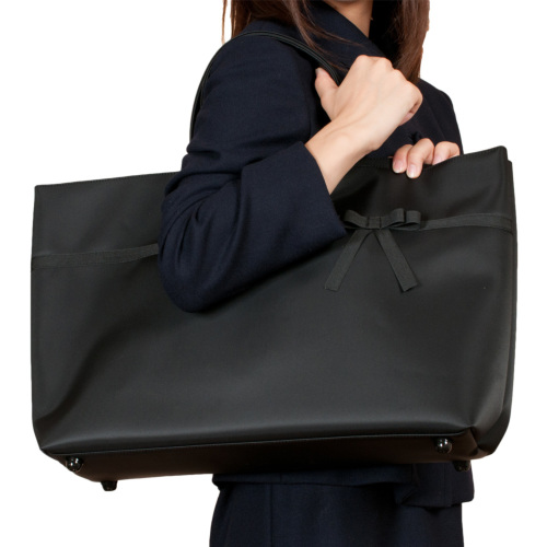 日本製 完全自立型 お受験バッグ ナイロンサテンビッグトート 細幅