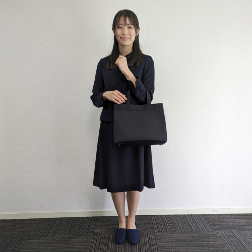 日本製 ナイロンサテン ミディアムトート お受験バッグ 無地 リボン