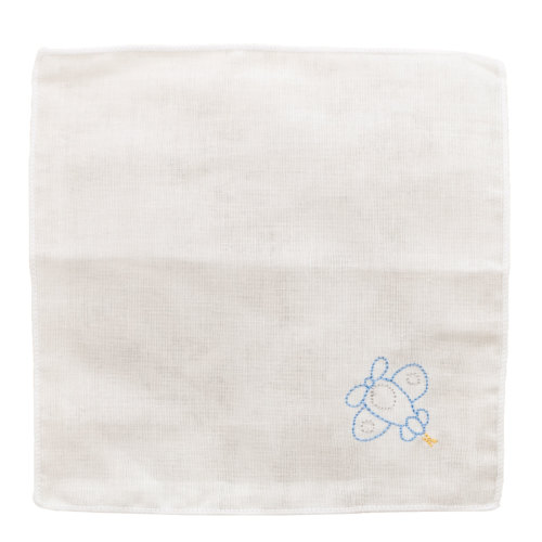 2枚セット 日本製 刺繍入り 2重ガーゼハンカチ 20cm角サイズ｜お受験