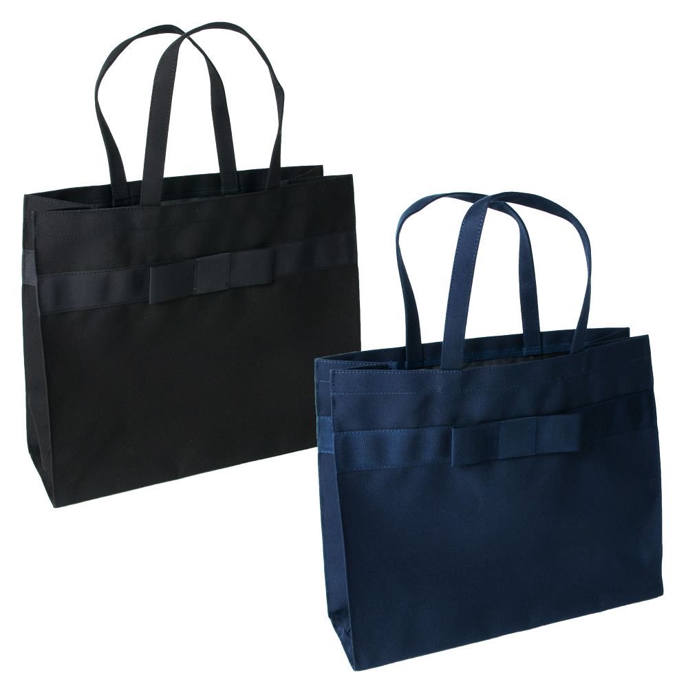 お受験バッグ 完全日本製 横型 完全自立型グログランリボンサブバッグ