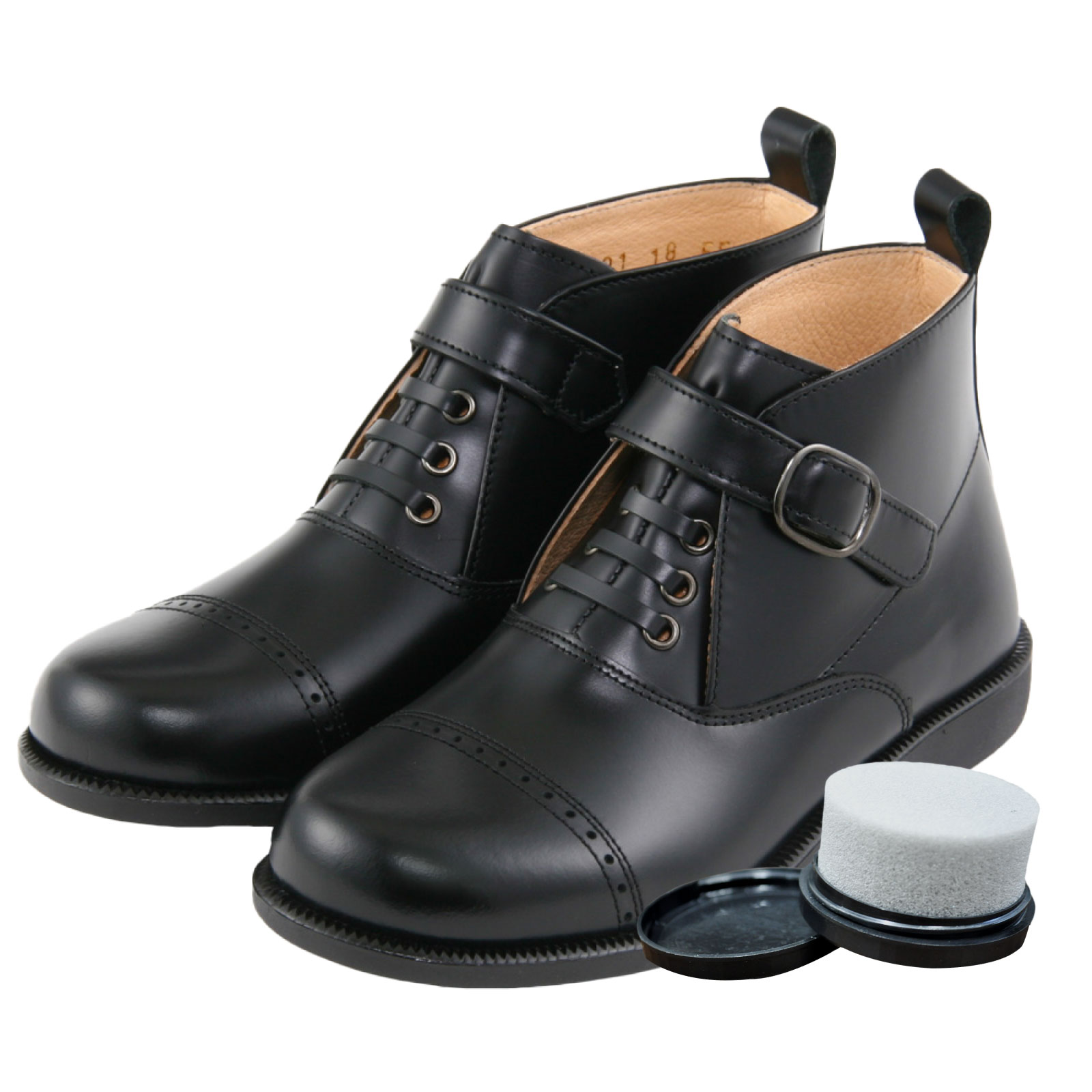 靴磨き付き KID CORE キッドコア 2E 日本製本革ソフトタイプ ハイカットローファー 2E ブラック (牛革素材) 靴ズレしにくい靴  21.5cm～26.0cm 1～3営業日以内に発送となります。 kc601