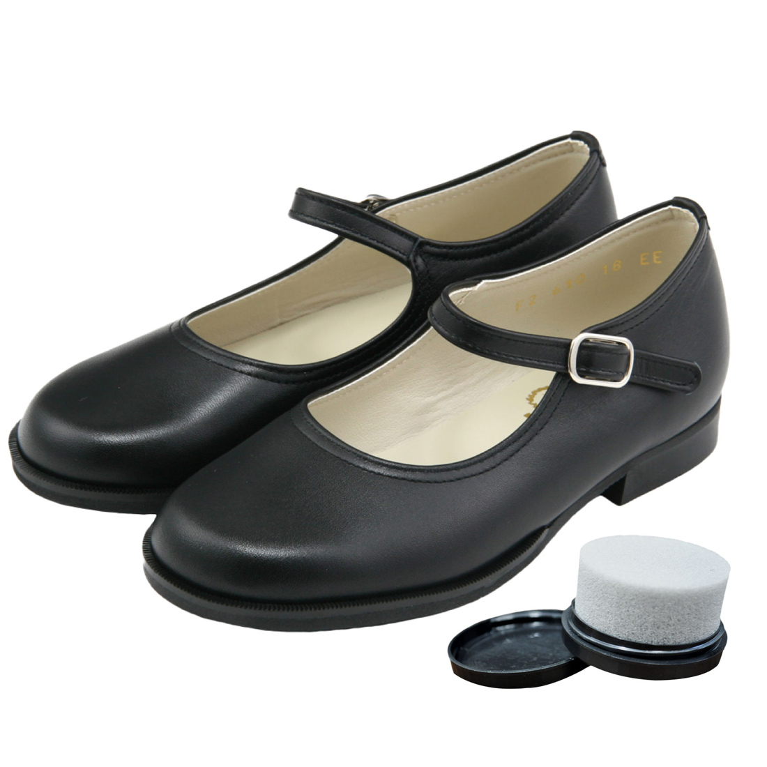靴磨き付き KID CORE キッドコア 2E 日本製本革 ソフトタイプ ワンストラップフォーマルシューズ 靴ズレしにくい靴 2E ブラック  21.5cm～26.0cm 1～3営業日以内に発送となります。 kc610