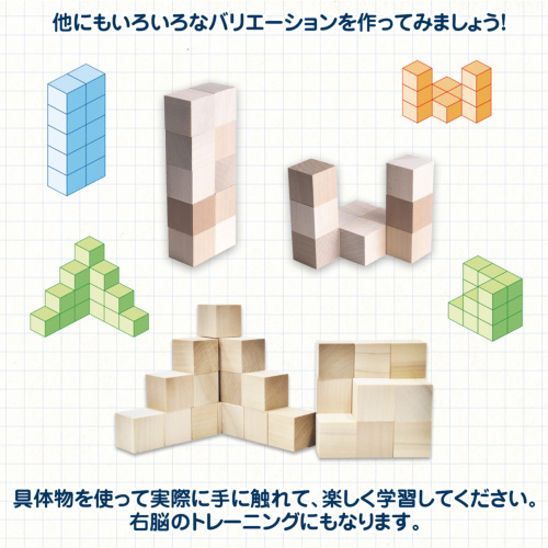 お受験教材】つみきのかずをかぞえようポスター お風呂で幼児教室(R