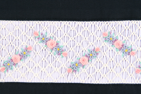 スモッキング手刺繍 弁当袋 3連ローズ｜お受験用品のお店 ハッピー