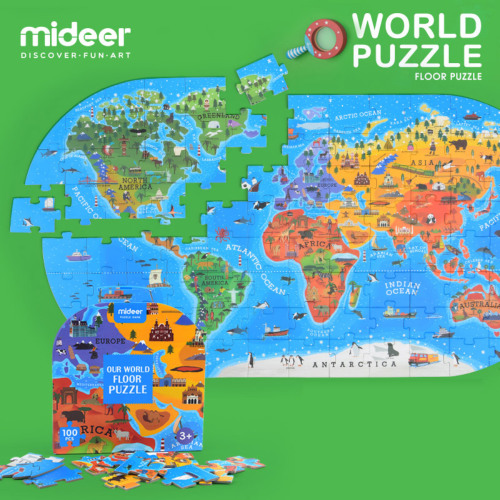 ワールドフロアパズル 幼児向け世界地図ジグソーパズル 100ピース お受験用品のお店 ハッピークローバー