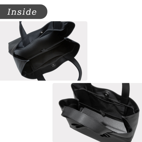 完全日本製 普段持ち ナイロンサテンリボン ママトート ネイビー