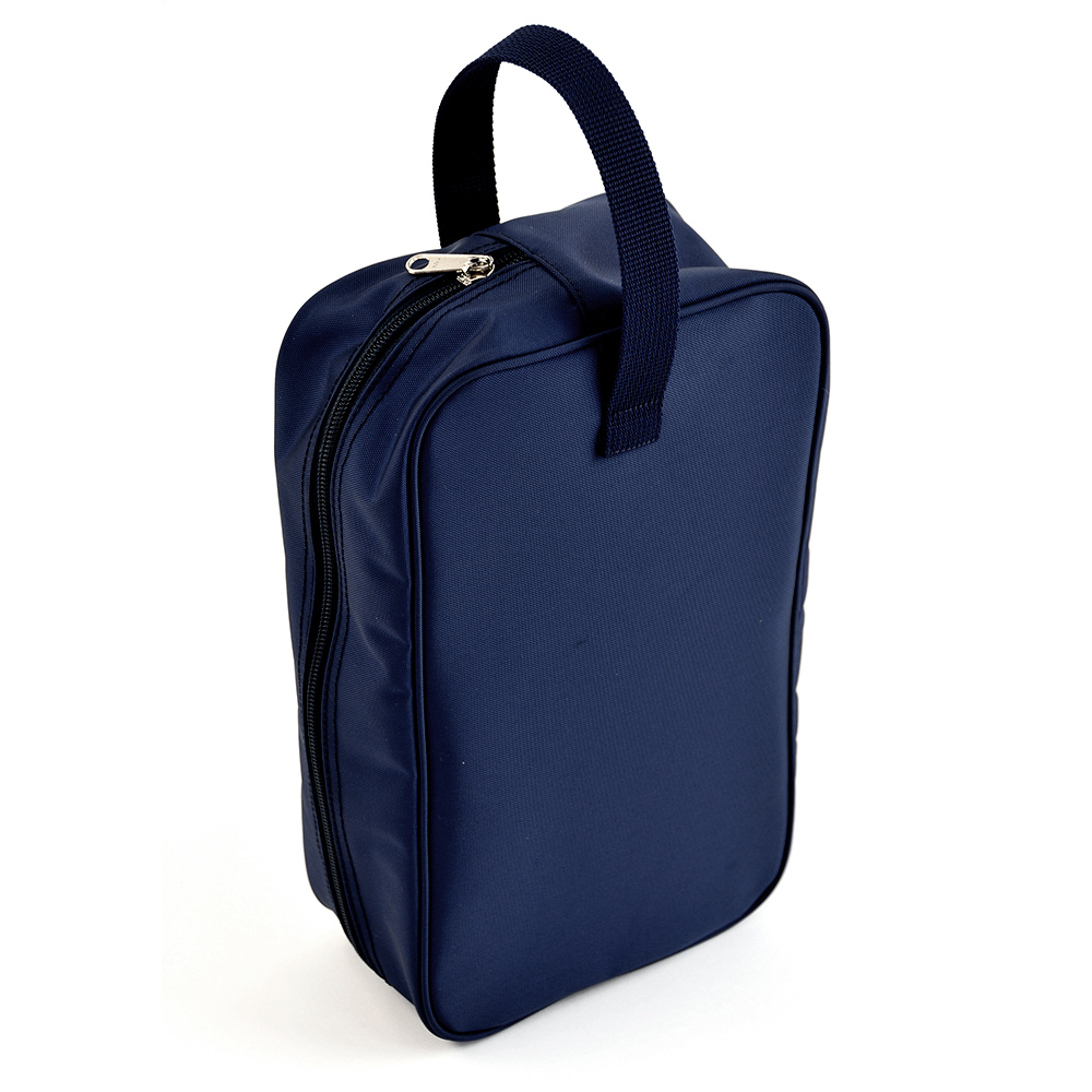 お受験シューズケース ファスナー式紺色ナイロン製・シューズバッグ：お子様用 完全日本製