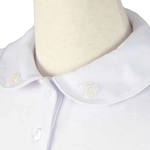 お受験用 前開き 丸襟 パフスリーブ 半袖 ブラウス 90 95 100 110 120