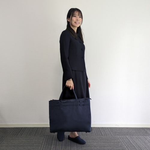 お受験バッグ　黒　自立　保護者会で大活躍　キルティングトート　ファスナー付き 楽天市場】お受験 バッグ トートバッグ 日本製 受験 受験バッグ