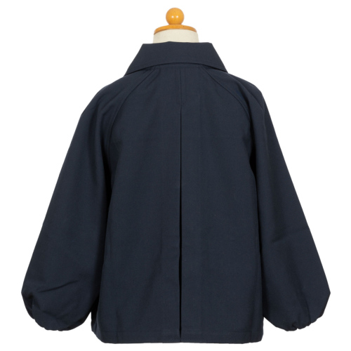 爆買い! 安心の日本製 しっかり素材 襟付き紺色無地スモック 100~130cm キッチン用品