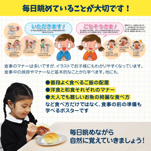 お受験教材】おぼえよう!しょくじのマナー(R)ポスター お風呂で幼児 