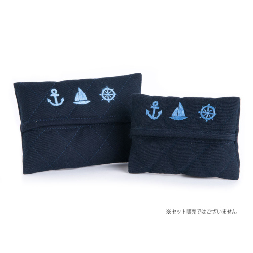 お受験専門店品質 お受験 ティッシュケース 手刺繍 マリン