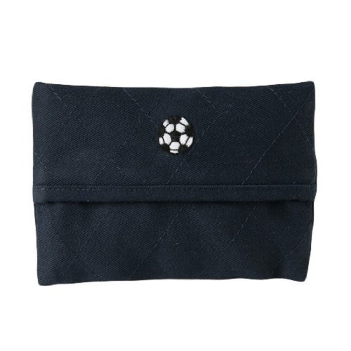 お受験専門店品質 お受験 ティッシュケース 手刺繍 サッカーボール