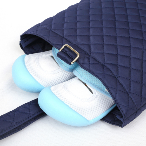 【ピチュー断捨離中さま専用】シューズバッグ　ダークネイビー 濃紺　２点　おまとめ 紺色無地キルティングシューズケース 軽量タイプ｜お受験用品のお店